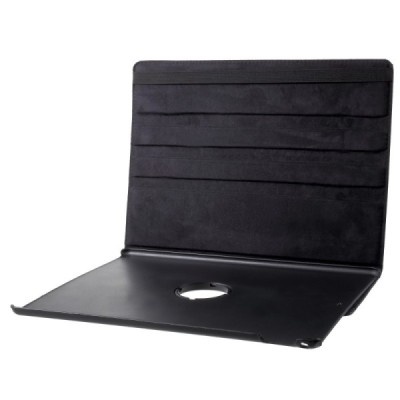 Apple iPad Pro 12.9" 2017 atvēramais melns ādas maciņš, grozās 360° grādu apjomā / Vacins.lv