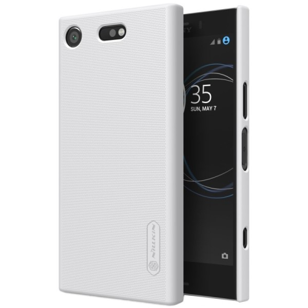 „Nillkin“ Frosted Shield dėklas - baltas + apsauginė ekrano plėvelė (Xperia XZ1 Compact)