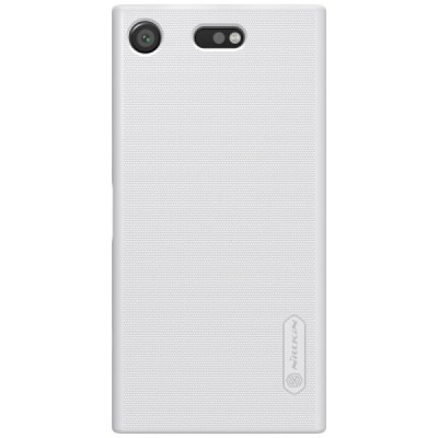 Nillkin Frosted Shield Sony Xperia XZ1 Compact baltas plastikinis dėklas + apsauginė ekrano plėvelė / Priedai.lt