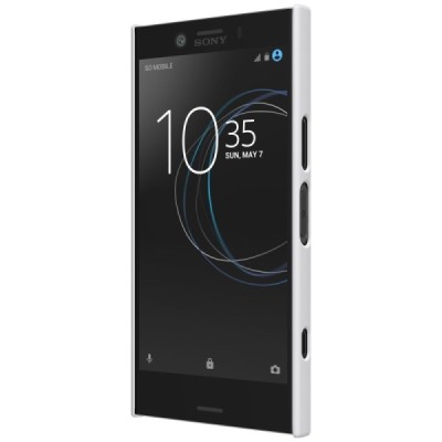 Nillkin Frosted Shield Sony Xperia XZ1 Compact baltas plastikinis dėklas + apsauginė ekrano plėvelė / Priedai.lt