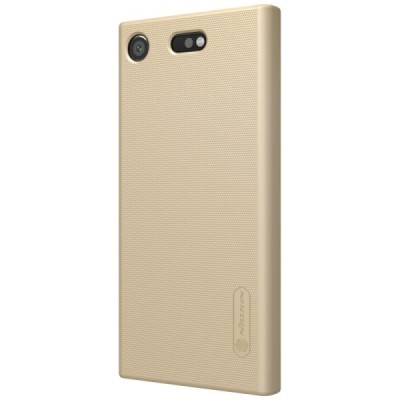 Nillkin Frosted Shield Sony Xperia XZ1 Compact auksinis plastikinis dėklas / Priedai.lt
