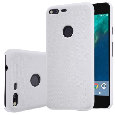 Google Pixel XL Nillkin Frosted Shield balts plastmasas futrālis + ekrāna aizsargplēve / Vacins.lv
