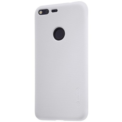 Google Pixel XL Nillkin Frosted Shield balts plastmasas futrālis + ekrāna aizsargplēve / Vacins.lv