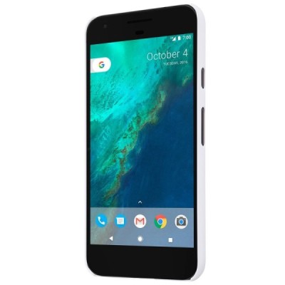 Google Pixel XL Nillkin Frosted Shield balts plastmasas futrālis + ekrāna aizsargplēve / Vacins.lv