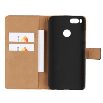 Xiaomi Mi A1 un Mi 5X atvēramais ādas melns Casual maciņš (maks) / Vacins.lv