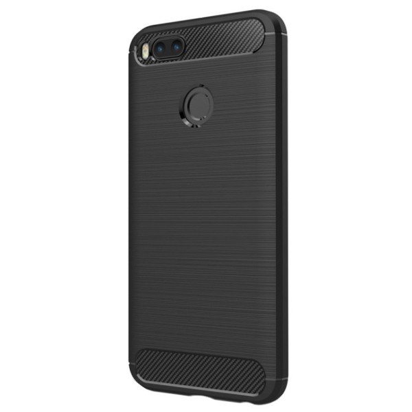 „Carbon“ cieta silikona (TPU) apvalks - melns (Mi A1 / 5X)