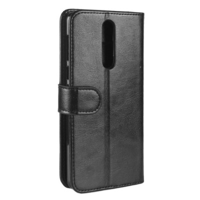 Nokia 8 atvēramais ādas melns Casual maciņš (maks) / Vacins.lv