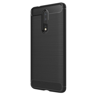 Nokia 8 „Carbon“ cieta silikona (TPU) melns apvalks / vacins.lv