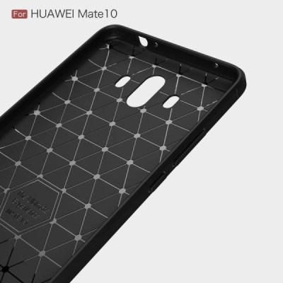 Huawei Mate 10 „Carbon“ kieto silikono TPU juodas dėklas - nugarėlė / Priedai.lt