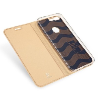 Google Pixel XL „Dux Ducis“ Skin sērijas zelta ādas atvērams maciņš / Vacins.lv