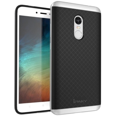 Xiaomi Redmi Note 4X „IPAKY“ kieto silikono TPU juodas (sidabro spalvos apvadais) dėklas - nugarėlė / Priedai.lt