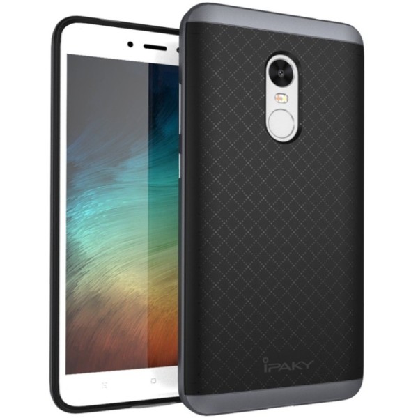 „IPAKY“ kieto silikono (TPU) dėklas - juodas / pilkas (Redmi Note 4X)