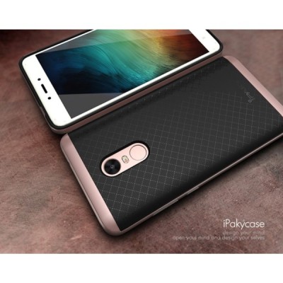 Xiaomi Redmi Note 4X „IPAKY“ kieto silikono TPU juodas (rožinės spalvos apvadais) dėklas - nugarėlė / Priedai.lt