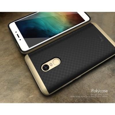 Xiaomi Redmi Note 4X „IPAKY“ kieto silikono TPU juodas (aukso spalvos apvadais) dėklas - nugarėlė / Priedai.lt