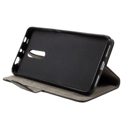 Xiaomi Redmi Note 4X atvēramais ādas melns maciņš, grāmata (maks) / Vacins.lv