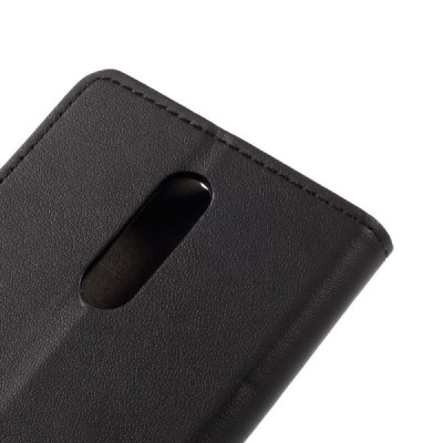 Xiaomi Redmi Note 4X atvēramais ādas melns maciņš, grāmata (maks) / Vacins.lv