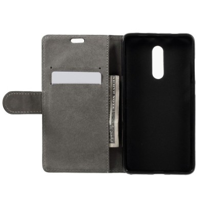 Xiaomi Redmi Note 4X atvēramais ādas melns maciņš, grāmata (maks) / Vacins.lv