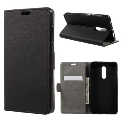 Xiaomi Redmi Note 4X atvēramais ādas melns maciņš, grāmata (maks) / Vacins.lv