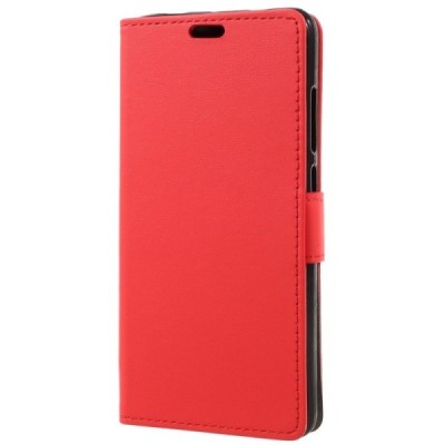 Xiaomi Redmi Note 4X atvēramais ādas sarkans maciņš, grāmata (maks) / Vacins.lv