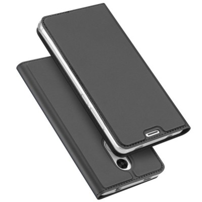 Xiaomi Redmi Note 4X „Dux Ducis“ Skin sērijas melns ādas atvērams maciņš / Vacins.lv