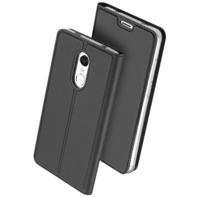 Xiaomi Redmi Note 4X „Dux Ducis“ Skin sērijas melns ādas atvērams maciņš / Vacins.lv