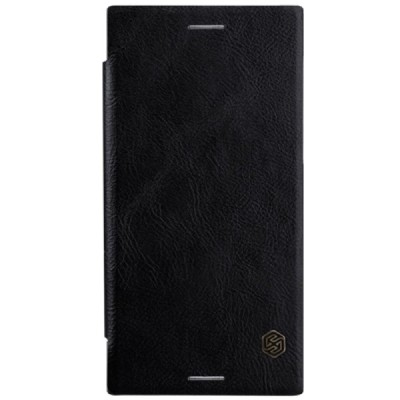 Greznais „Nillkin“ Qin sērijas ādas atvērams melns Sony Xperia XZ1 maciņš (maks) / Vacins.lv