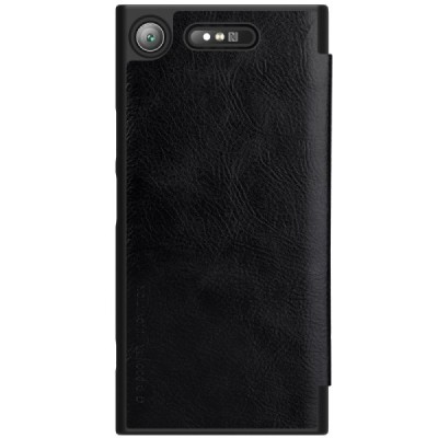 Greznais „Nillkin“ Qin sērijas ādas atvērams melns Sony Xperia XZ1 maciņš (maks) / Vacins.lv