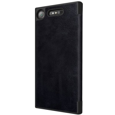 Greznais „Nillkin“ Qin sērijas ādas atvērams melns Sony Xperia XZ1 maciņš (maks) / Vacins.lv
