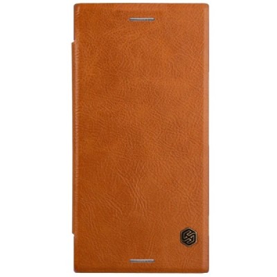 Greznais „Nillkin“ Qin sērijas ādas atvērams brūns Sony Xperia XZ1 maciņš (maks) / Vacins.lv