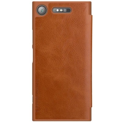 Greznais „Nillkin“ Qin sērijas ādas atvērams brūns Sony Xperia XZ1 maciņš (maks) / Vacins.lv