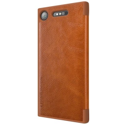 Greznais „Nillkin“ Qin sērijas ādas atvērams brūns Sony Xperia XZ1 maciņš (maks) / Vacins.lv