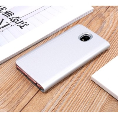 Samsung Galaxy J5 2017 (J530) plastikinis atverčiamas sidabrinis dėklas / Priedai.lt