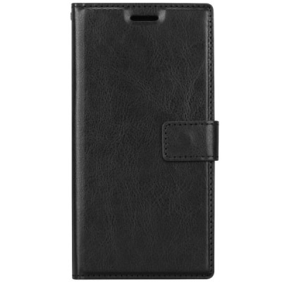 Sony Xperia XZ1 Compact atvēramais ādas melns maciņš, grāmata (maks) / Vacins.lv