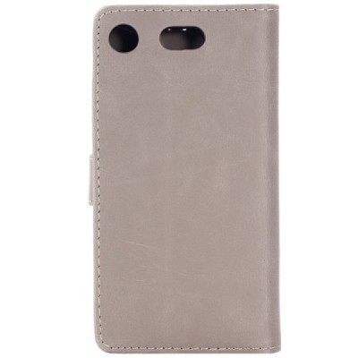 Sony Xperia XZ1 Compact atvēramais ādas smilšains retro maciņš (maks) / Vacins.lv