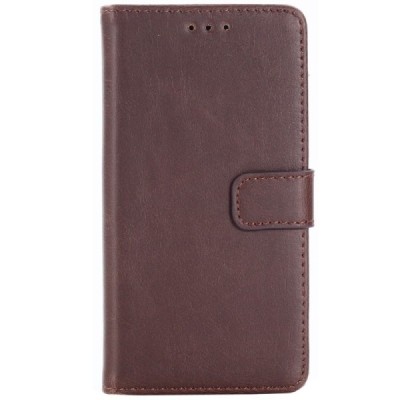 Sony Xperia XZ1 Compact atverčiamas tamsiai rudas odinis retro dėklas - piniginė / Priedai.lt