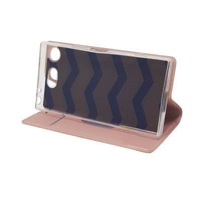 Sony Xperia XZ1 Compact „Dux Ducis“ Skin sērijas rozs ādas atvērams maciņš / Vacins.lv