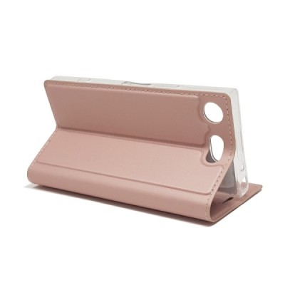 Sony Xperia XZ1 Compact „Dux Ducis“ Skin sērijas rozs ādas atvērams maciņš / Vacins.lv