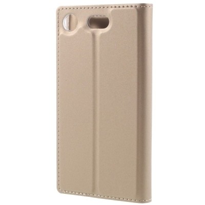 Sony Xperia XZ1 Compact „Dux Ducis“ Skin sērijas zelta ādas atvērams maciņš / Vacins.lv