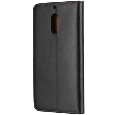Nokia 6 atvēramais ādas melns Casual maciņš (maks) / Vacins.lv