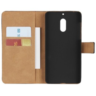 Nokia 6 atvēramais ādas melns Casual maciņš (maks) / Vacins.lv