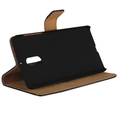 Nokia 6 atvēramais ādas melns Casual maciņš (maks) / Vacins.lv