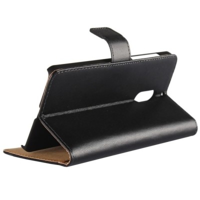 Nokia 6 atvēramais ādas melns Casual maciņš (maks) / Vacins.lv