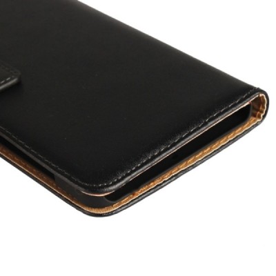 Nokia 6 atvēramais ādas melns Casual maciņš (maks) / Vacins.lv