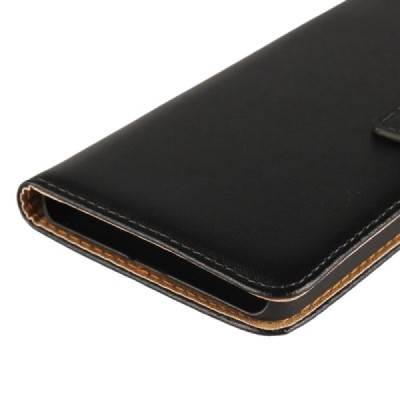 Nokia 6 atvēramais ādas melns Casual maciņš (maks) / Vacins.lv