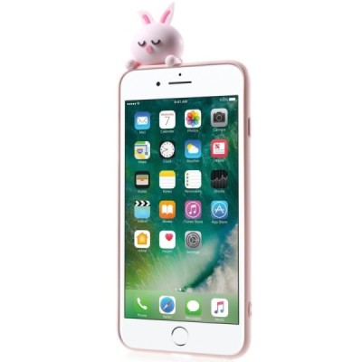Apple iPhone 7 Plus (iPhone 8 Plus) „Squezy“ Rabbit kieto silikono TPU rožinis dėklas - nugarėlė / Priedai.lt