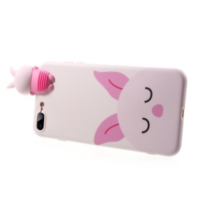 Apple iPhone 7 Plus (iPhone 8 Plus) „Squezy“ Rabbit kieto silikono TPU rožinis dėklas - nugarėlė / Priedai.lt