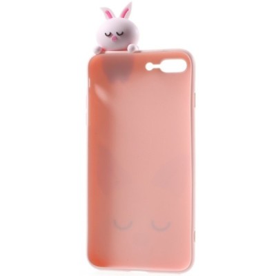 Apple iPhone 7 Plus (iPhone 8 Plus) „Squezy“ Rabbit kieto silikono TPU rožinis dėklas - nugarėlė / Priedai.lt