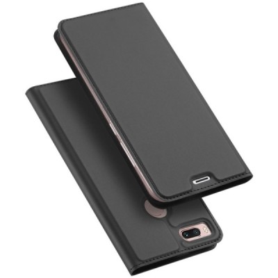 Xiaomi Mi A1 (Mi 5X) „Dux Ducis“ Skin sērijas melns ādas atvērams maciņš / Vacins.lv