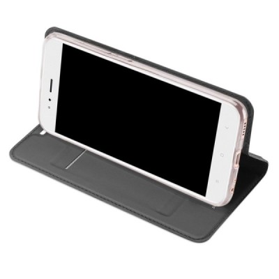 „Dux Ducis“ Skin serijos Xiaomi Mi A1 (Mi 5X) juodas odinis atverčiamas dėklas / Priedai.lt