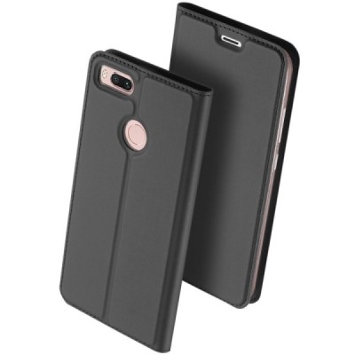 „Dux Ducis“ Skin serijos Xiaomi Mi A1 (Mi 5X) juodas odinis atverčiamas dėklas / Priedai.lt